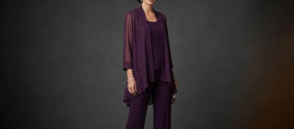 Le Bos Eggplant 3-Piece Formal Pant Suit Ensemble Size 14 NWT